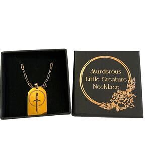 Bookish Box Blood and Ashes Quote Dagger Necklace - December 2022